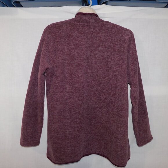 Nicole Miller Womens XL Sherpa Fleece Lined Open Cardigan Purple Burgundy - Picture 8 of 9